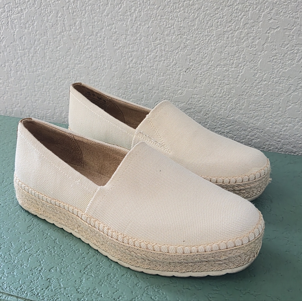 Dr. Scholl’s Sunray Espadrille Platform Slip On Sneakers Cream Women’s 8.5 - Picture 2 of 12